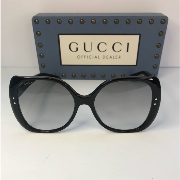 💯 - New Authentic Gucci Sunglasses GG0472S 001 Black Light Grey Gradient - Picture 4 of 13